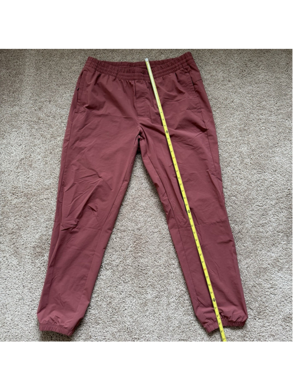 VRST Men's Burgundy Jogger Pants Size M Drawstring Elastic Waist Tapered - Picture 3 of 4